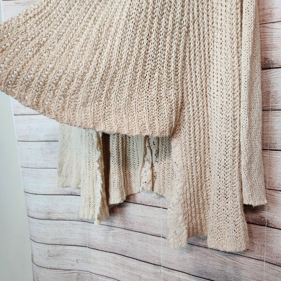 Anthropologie Sirretta Cardigan With Lace Trim Knitted & Knotted Women's Size L - Picture 9 of 16